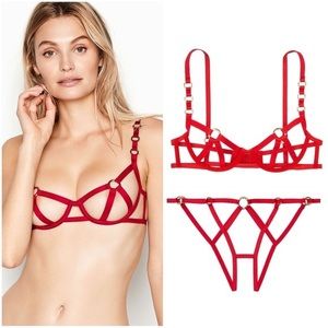 Victoria’s Secret Very Sexy Red O-Ring Lingerie Set